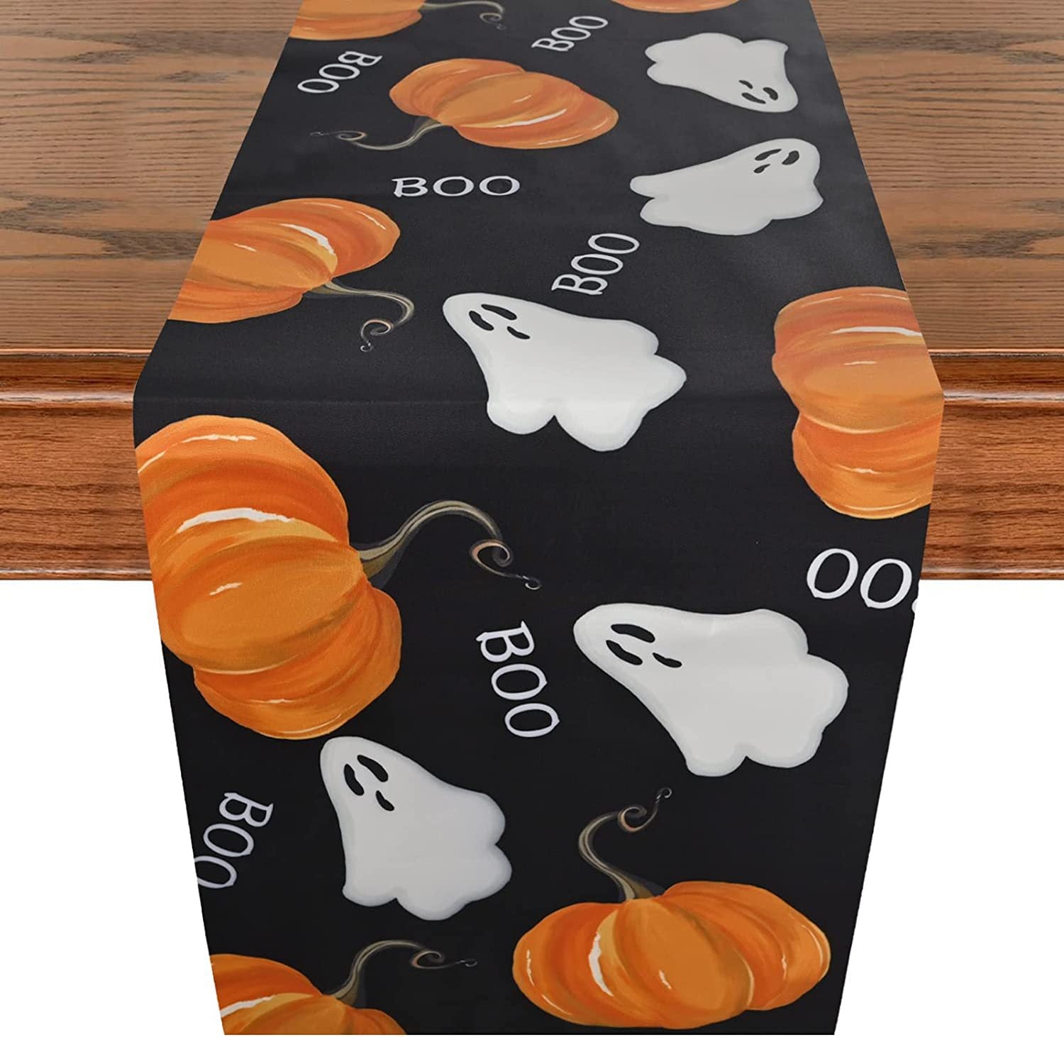 Linen Halloween Pumpkin Home Restaurant Decoration Table Runner