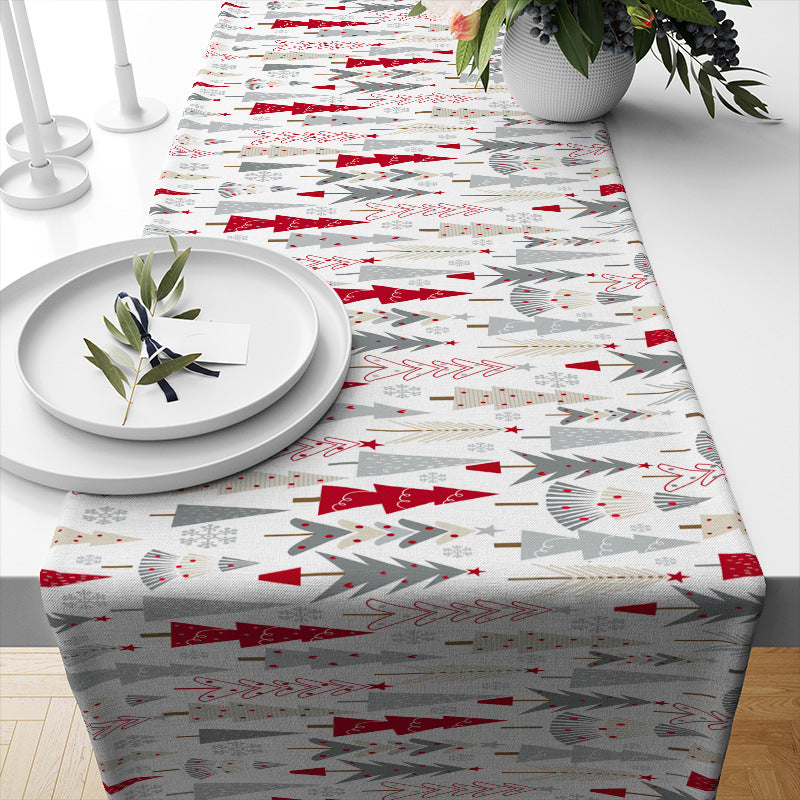 Christmas Table Runner Linen Insulated Restaurant Tablecloth
