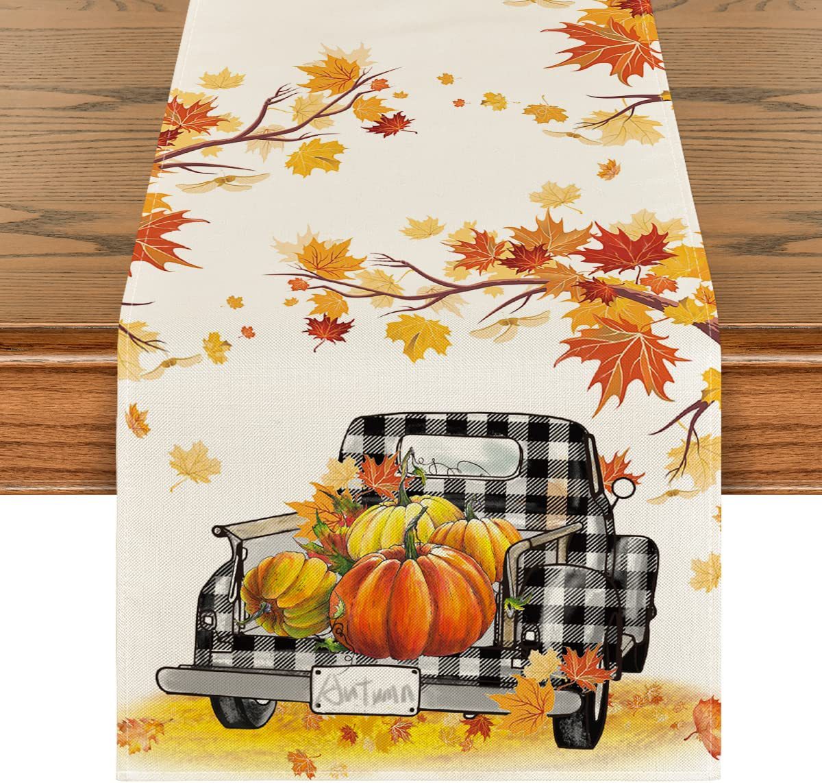 Linen Halloween Pumpkin Home Restaurant Decoration Table Runner