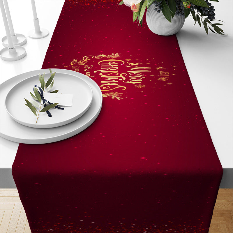 Christmas Table Runner Linen Insulated Restaurant Tablecloth