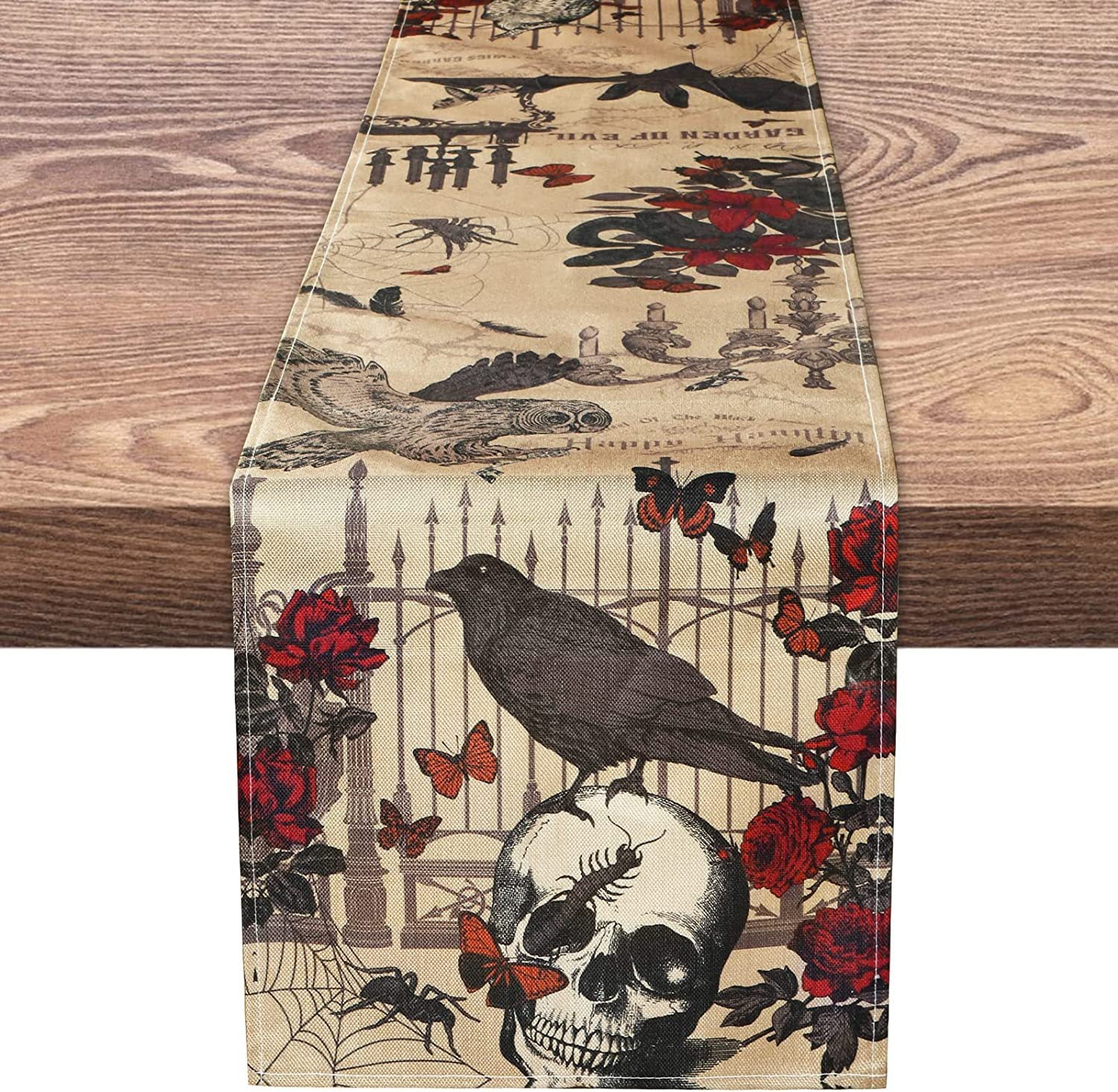 Linen Halloween Pumpkin Home Restaurant Decoration Table Runner