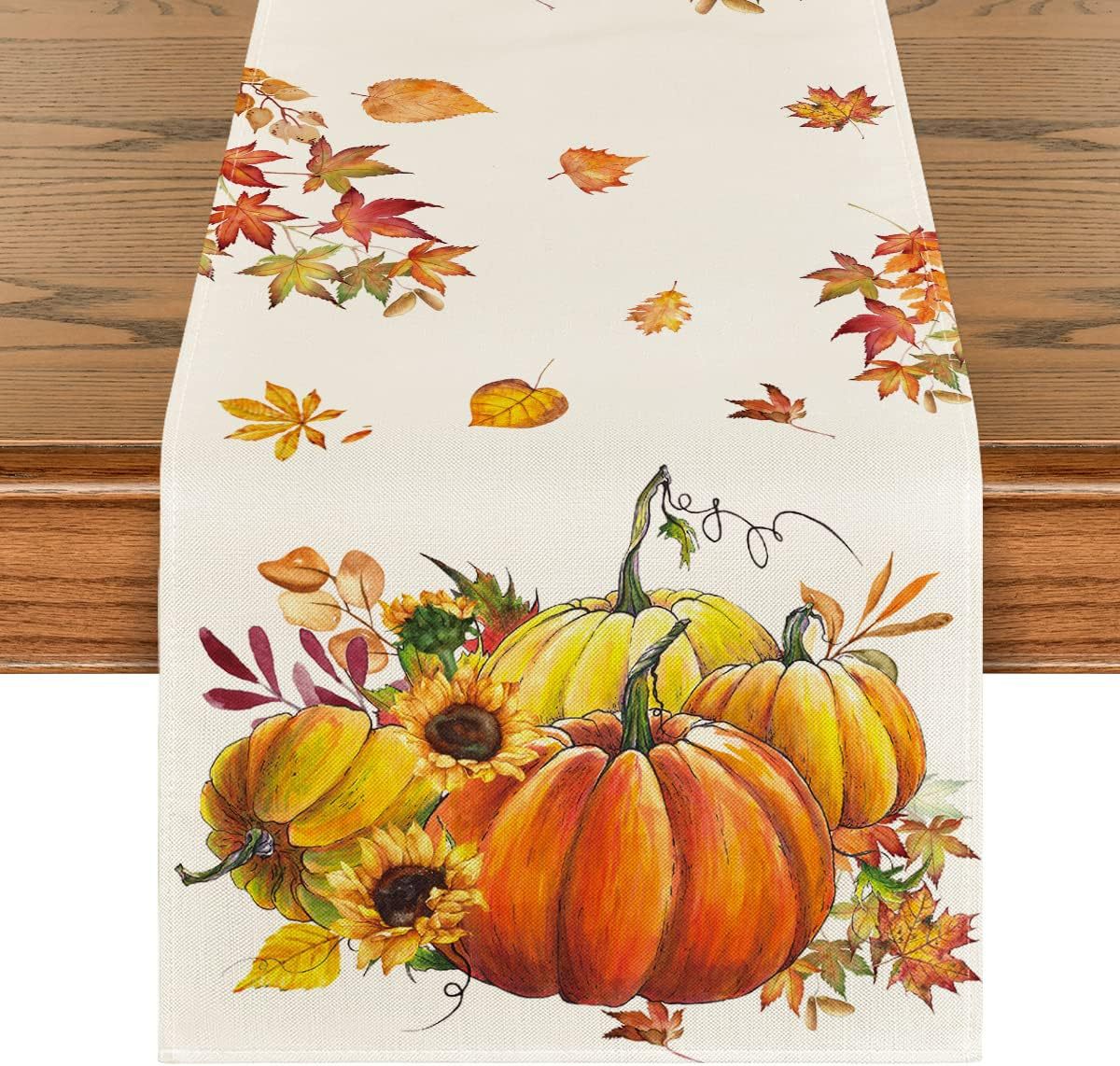 Linen Halloween Pumpkin Home Restaurant Decoration Table Runner