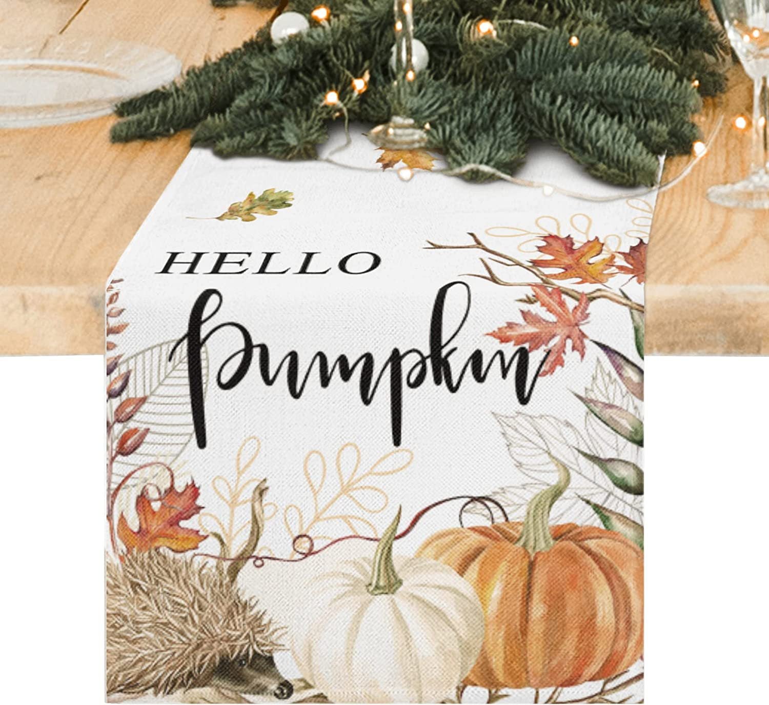 Linen Halloween Pumpkin Home Restaurant Decoration Table Runner