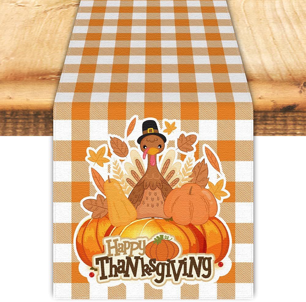Linen Halloween Pumpkin Home Restaurant Decoration Table Runner