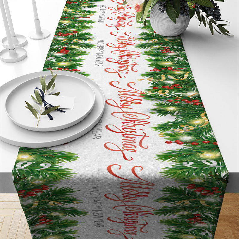 Christmas Table Runner Linen Insulated Restaurant Tablecloth