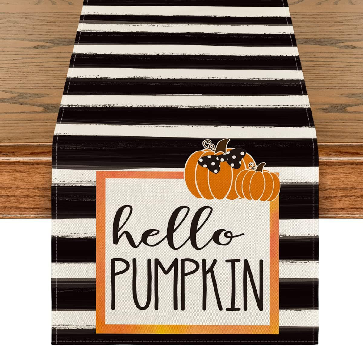Linen Halloween Pumpkin Home Restaurant Decoration Table Runner