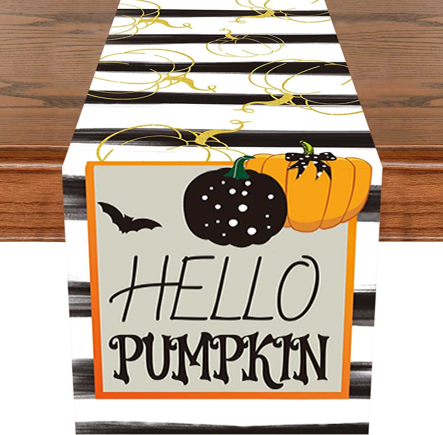 Linen Halloween Pumpkin Home Restaurant Decoration Table Runner