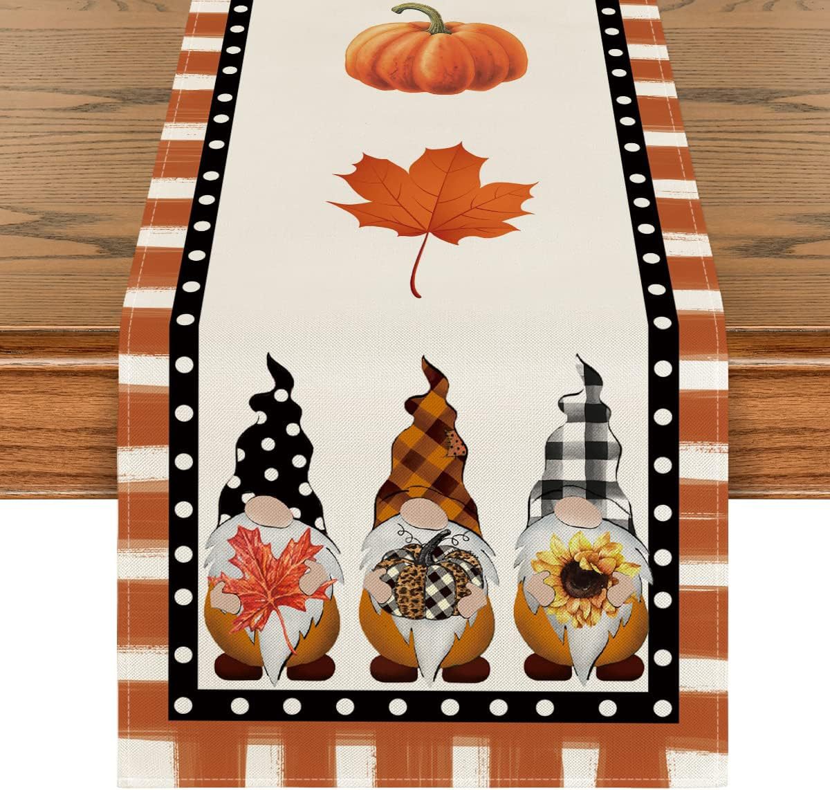Linen Halloween Pumpkin Home Restaurant Decoration Table Runner