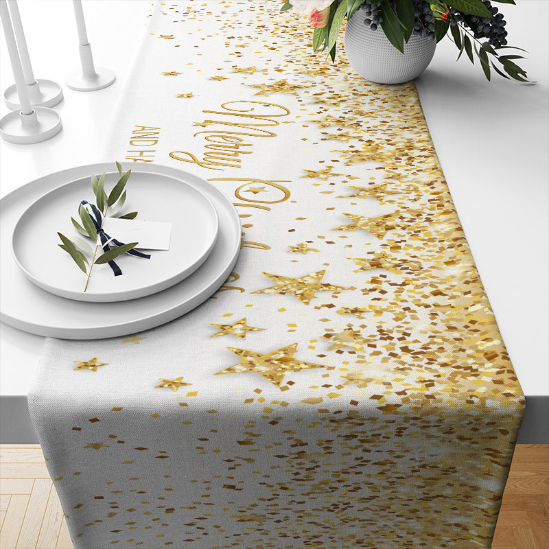 Christmas Table Runner Linen Insulated Restaurant Tablecloth